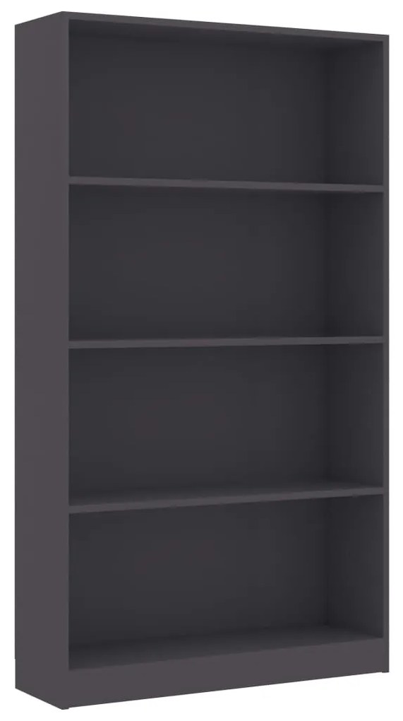 vidaXL Βιβλιοθήκη με 4 Ράφια Γκρι 80 x 24 x 142 εκ. από Μοριοσανίδα