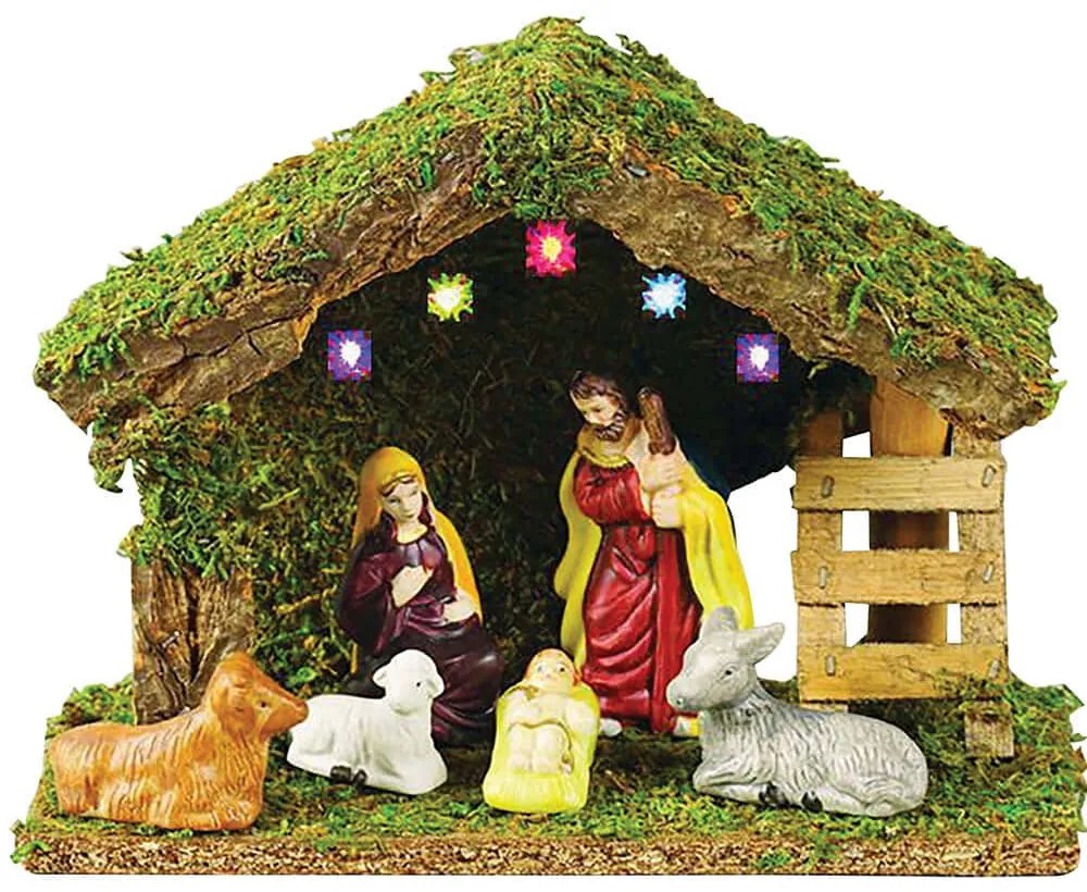 Χριστουγεννιάτικη Παράσταση Φάτνη Με Φως 224104 21x9x16cm Multi