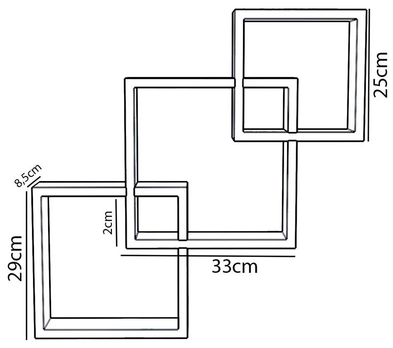 ΡΑΦΙΕΡΑ ΤΟΙΧΟΥ MAAS PAKOWORLD ΧΡΩΜΑ ΚΑΡΥΔΙ 33X8.5X33ΕΚ