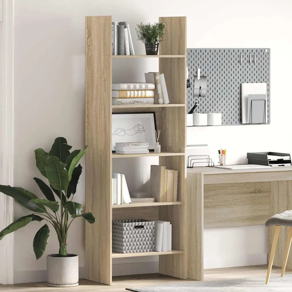 vidaXL Βιβλιοθήκη Χρώμα Sonoma Δρυς 60 x 35 x 180 εκ. από Επεξ. Ξύλο