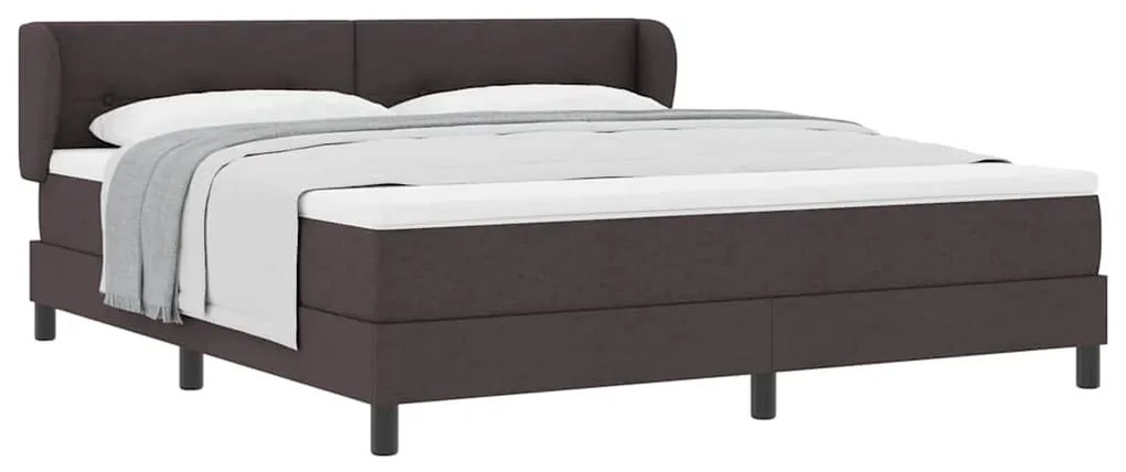 vidaXL Κρεβάτι box spring με στρώμα με στρώμα Σκούρο καφέ Σκούρο καφέ
