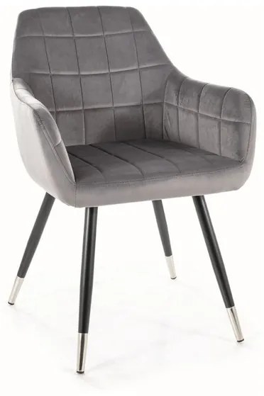 KRZESŁO NUXE VELVET CZARNYCHROM STELAŻ/SZARY BLUVEL 14 DIOMMI-80-2933