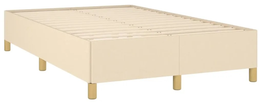 vidaXL Κρεβάτι Boxspring με Στρώμα Κρεμ 120x190 εκ. Υφασμάτινο