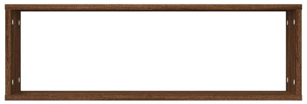 vidaXL Ραφιέρες Τοίχου Κύβος 2 τεμ Καφέ Δρυς 80x15x26,5 εκ. Επεξ. Ξύλο