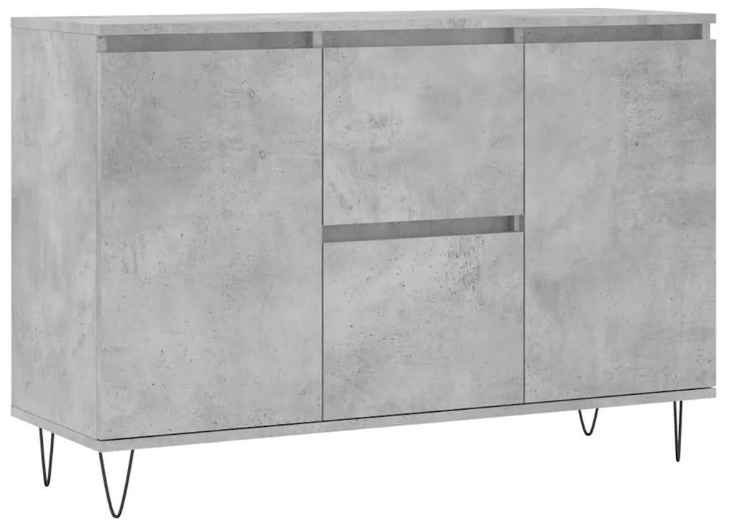 vidaXL Μπουφές Γκρι Σκυροδέματος 104x35x70 εκ. από Επεξεργασμένο Ξύλο