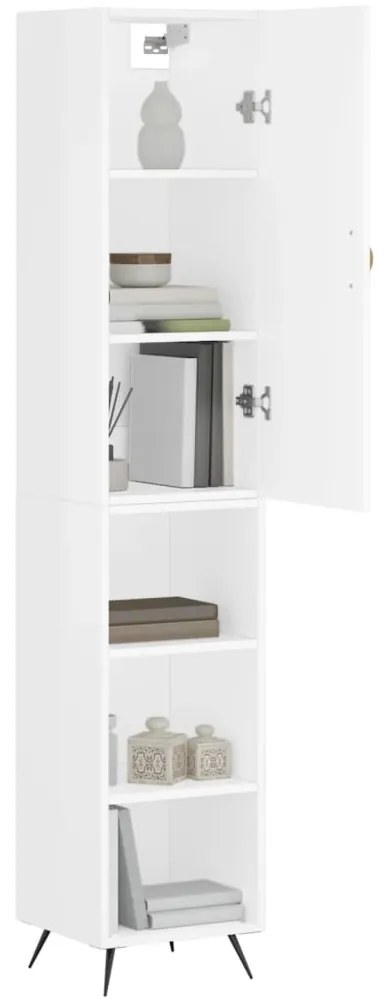 vidaXL Ντουλάπι Λευκό 34,5 x 34 x 180 εκ. από Επεξεργασμένο Ξύλο