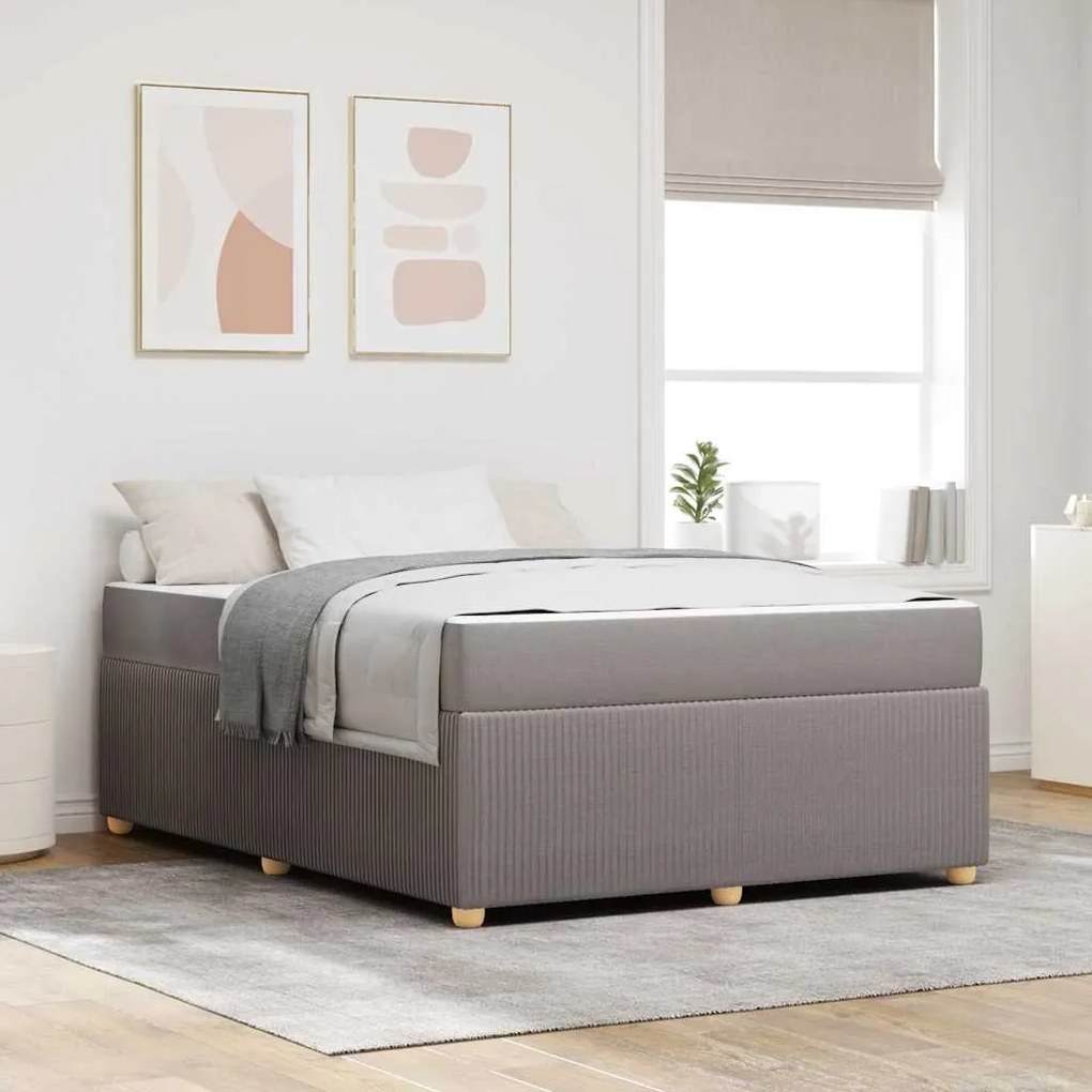 vidaXL Σκελετός Κρεβατιού Άλλο Taupe 140 x 200 cm ύφασμα