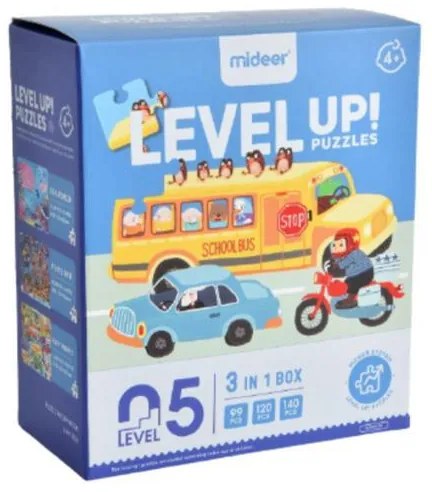 Mideer παζλ 3 σε 1 - Level Up 5 &quot;Adventure&quot; 99,120 - 130τμχ  τμχ.