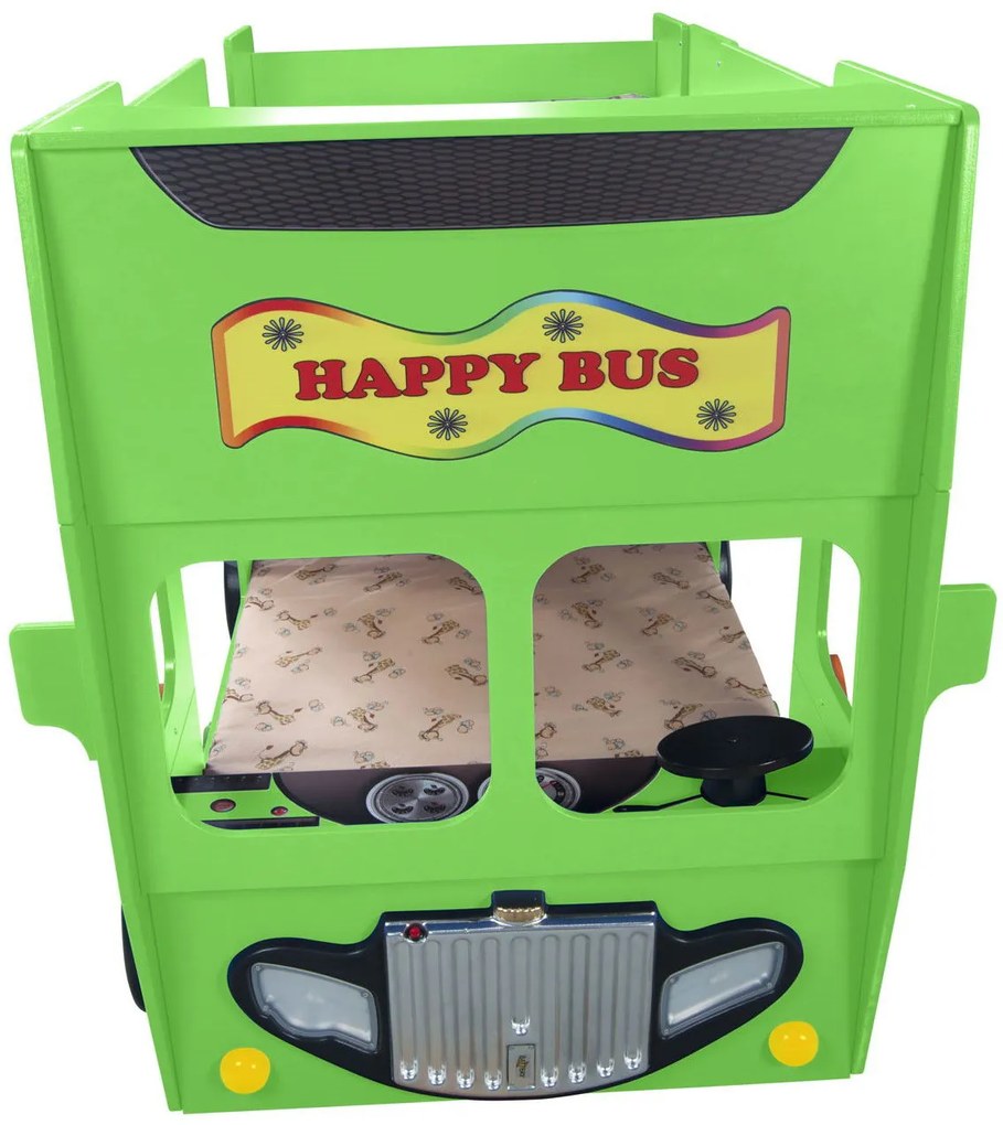 Κρεβάτι παιδικό Happy Bus-Prasino