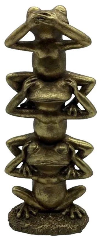 Διακοσμητικοί Βάτραχοι Froggies 1 021863 9,3x5,8xH21,8cm Gold Polyresin