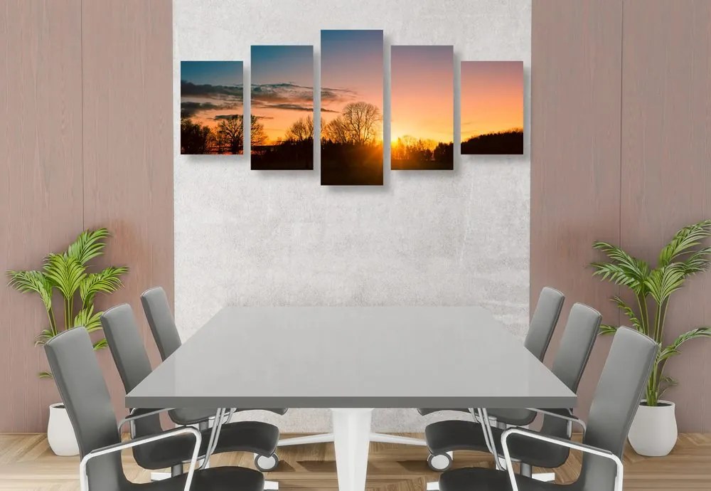Εικόνα 5 μερών ενός όμορφου ηλιοβασιλέματος - 100x50