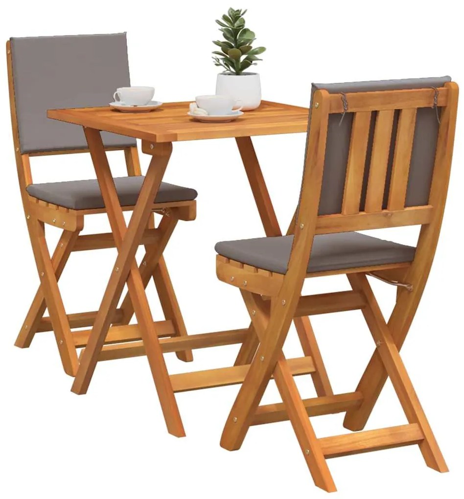 vidaXL Σετ μπιστρό 3 pcs Καφέ Μασίφ ξύλο ακακίας