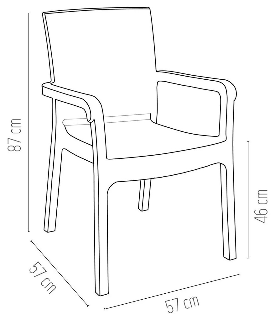 Πολυθρόνα κήπου Troya PP Rattan Καφέ Σκούρη 57x57x87 εκ.