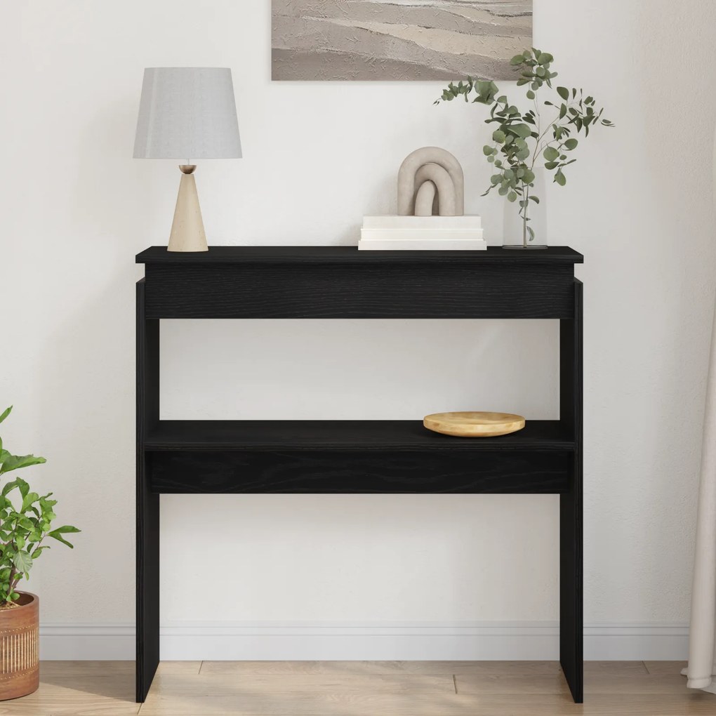 vidaXL Κονσόλα Μαύρη Δρυς 80x30x80 εκ. Φτιαγμένη από ξύλο