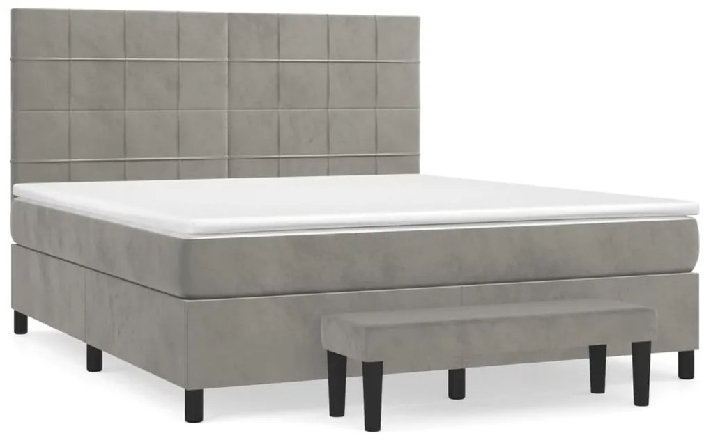 ΚΡΕΒΑΤΙ BOXSPRING ΜΕ ΣΤΡΩΜΑ ΑΝΟΙΧΤΟ ΓΚΡΙ 160X200 ΕΚ. ΒΕΛΟΥΔΙΝΟ 3137851