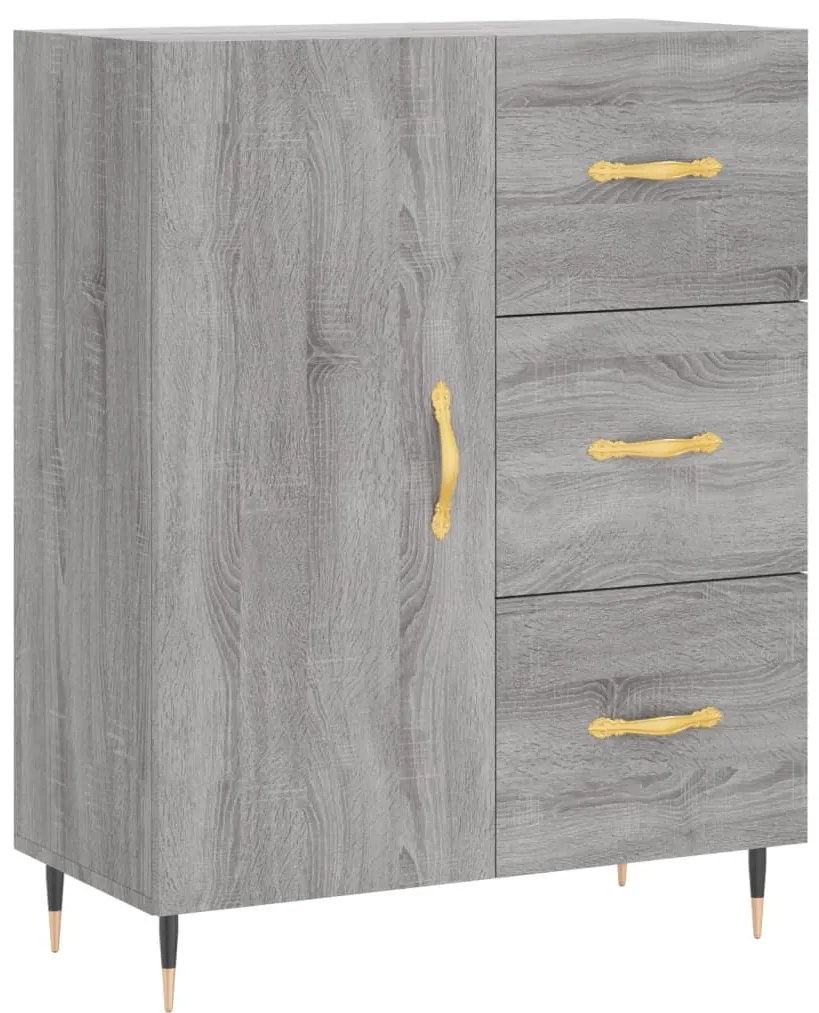 vidaXL Ντουλάπι Γκρι Sonoma 69,5 x 34 x 180 εκ. Επεξεργασμένο Ξύλο