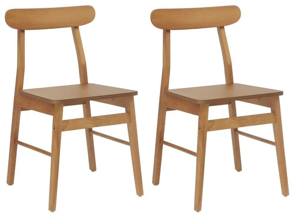 vidaXL Καρέκλα τραπεζαρίας 2 pcs Φυσικό 43 x 44,5 x 77 εκ.