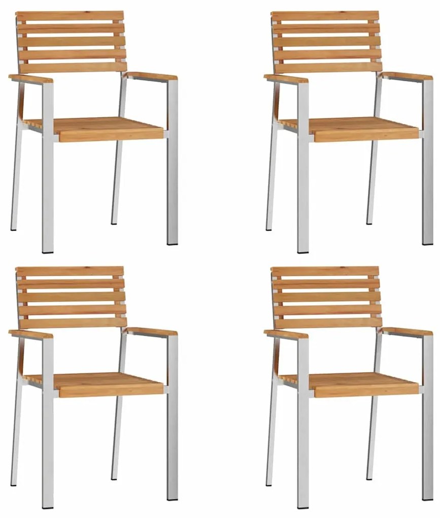 vidaXL Σέτ φαγητού για κήπο 5 pcs Καφέ Στερεό Ξύλο Τίκ