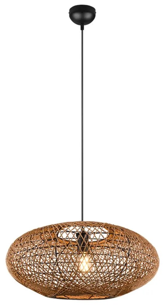 Φωτιστικό Οροφής Hedda 312300136 1xE27 40W Φ52cm 150cm Natural-Black Trio Lighting Rope, Metal