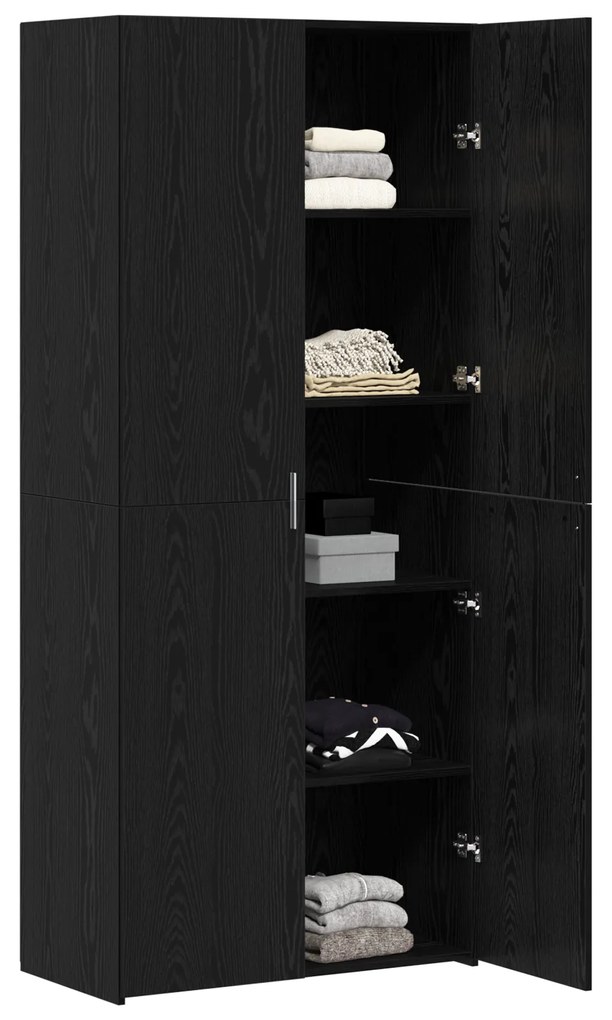 vidaXL Highboard Μπουφές Μαύρος Δρυός 40x42.5x185 εκ Επεξεργασμένου Ξύλου
