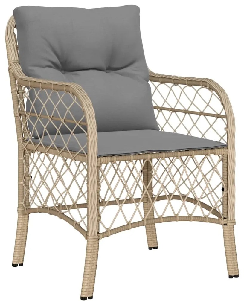 vidaXL Σετ Τραπεζαρίας Κήπου 9τεμ. Μικτό Μπεζ Συνθ. Ρατάν με Μαξιλάρια