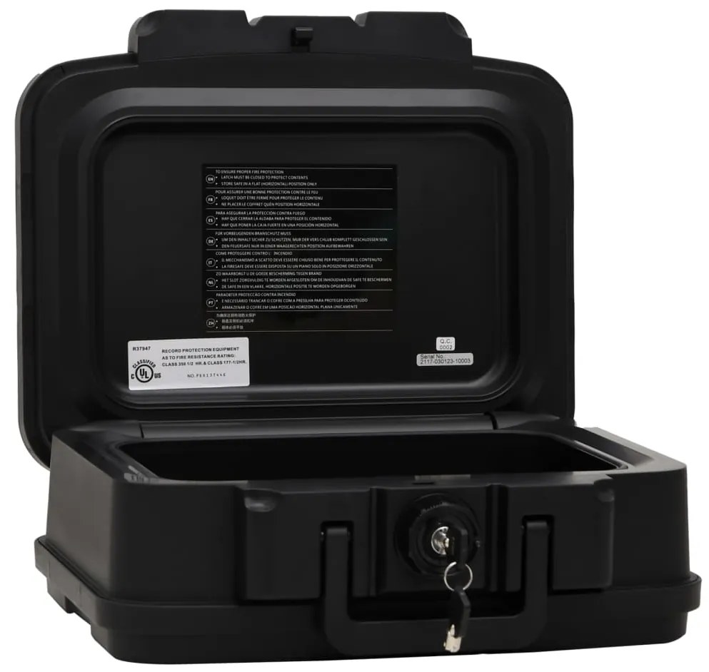 vidaXL Χρηματοκιβώτιο Μαύρο 38 x 32,5 x 16,5 εκ.