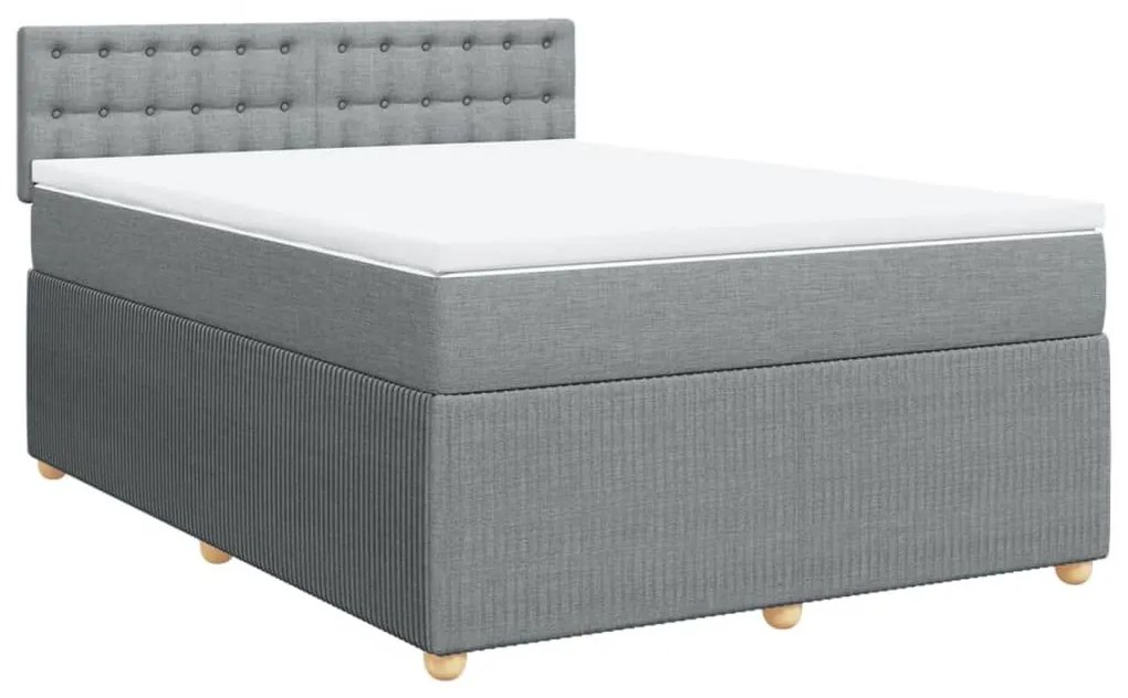 Κρεβάτι Boxspring με Στρώμα Αν. Πράσινο 160x200εκ Υφασμάτινο - Γκρι