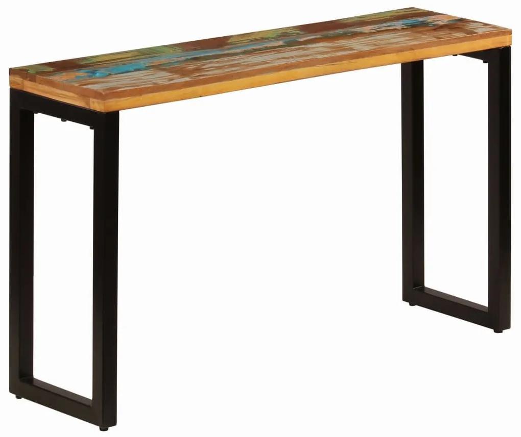 Τραπέζι Κονσόλα 120x35x76 εκ. Μασίφ Ανακυκλωμένο Ξύλο/Ατσάλι - Καφέ