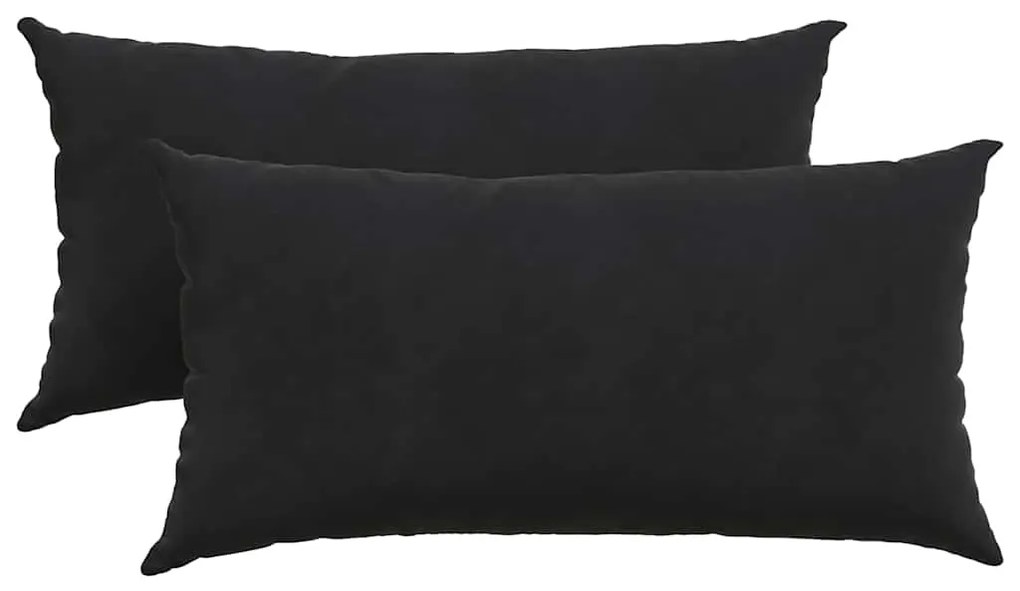 vidaXL Μαξιλάρι Καναπέ 2 pcs Μαύρο 80 x 40 cm Υφασμάτινο Κορντουρά