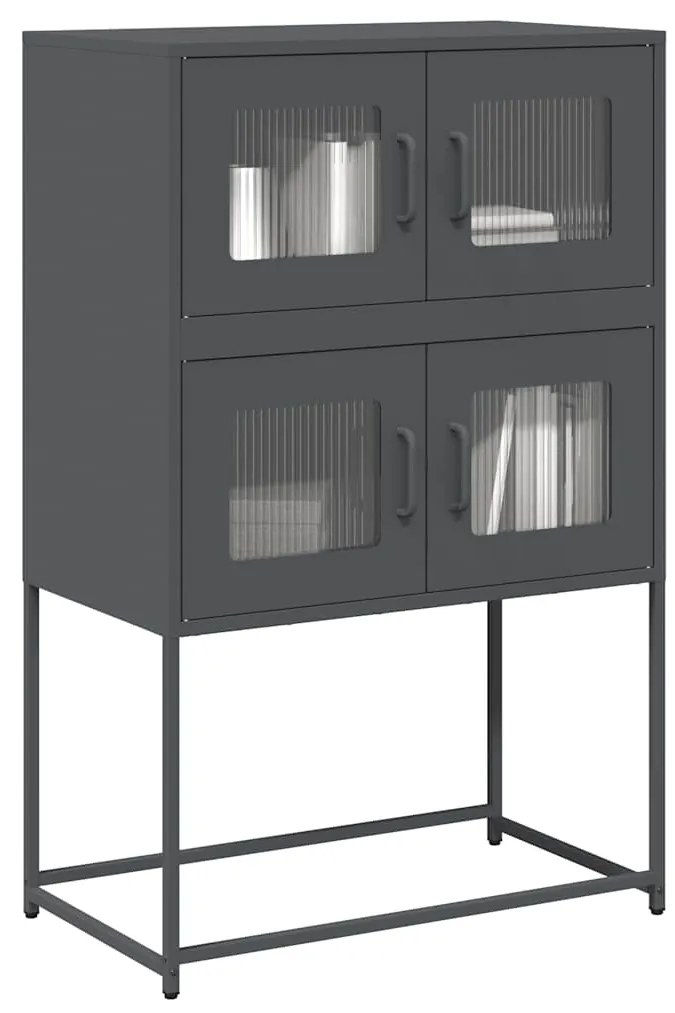 vidaXL Highboard Ανθρακί 68x39x107 cm Χάλυβας