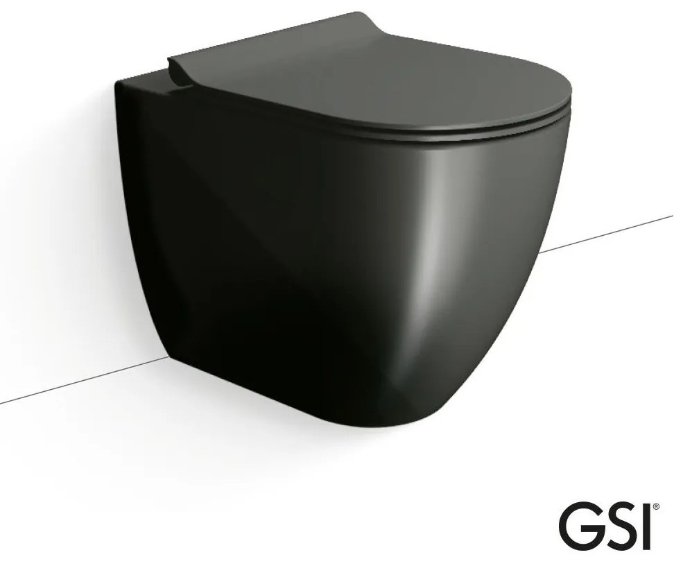 GSI Pura Swirl Λεκάνη πισω/κατωστόμια 55εκ με κάλυμμα βακελίτη Super Slim Soft Close Αποσπώμενο Ardesia