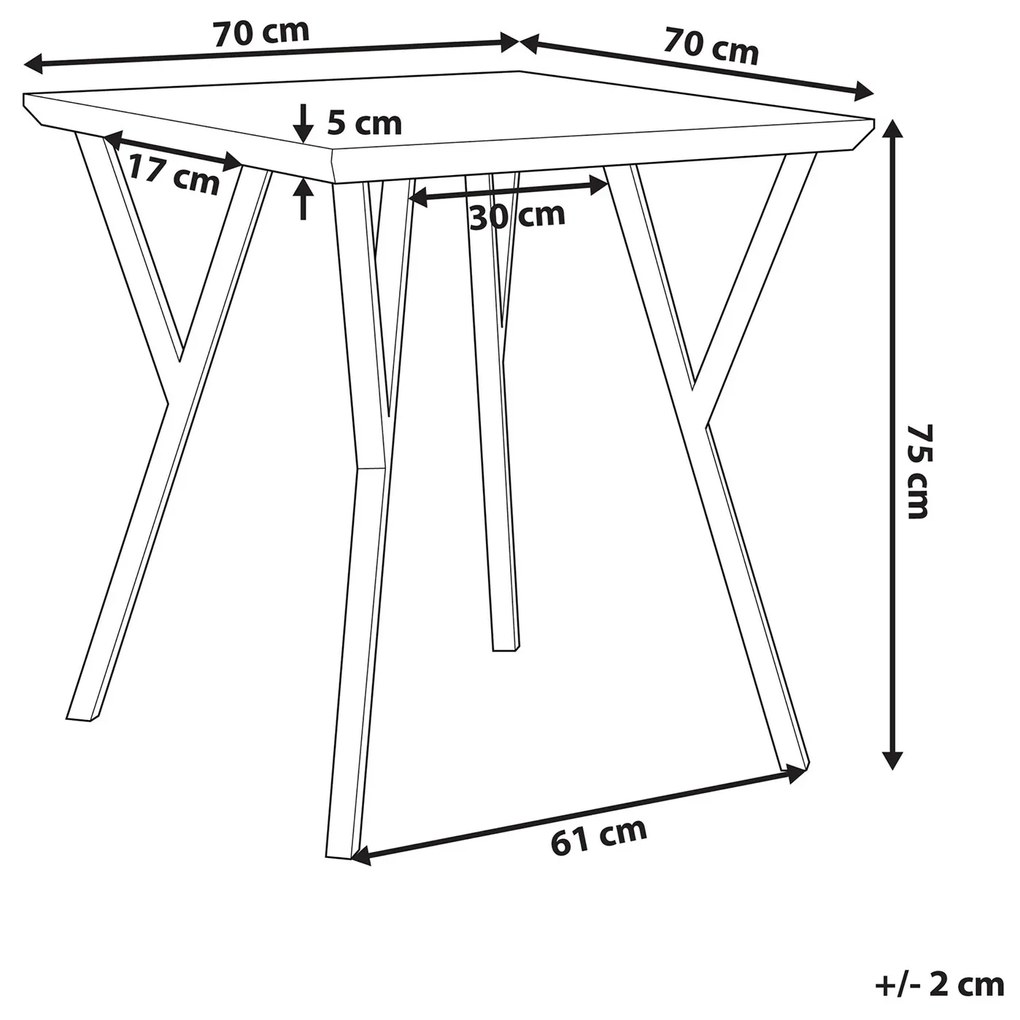 Τραπέζι Berwyn 1162, Μαύρο, Ανοιχτό χρώμα ξύλου, 75x70x70cm, 15 kg, Ινοσανίδες μέσης πυκνότητας, Μέταλλο | Epipla1.gr