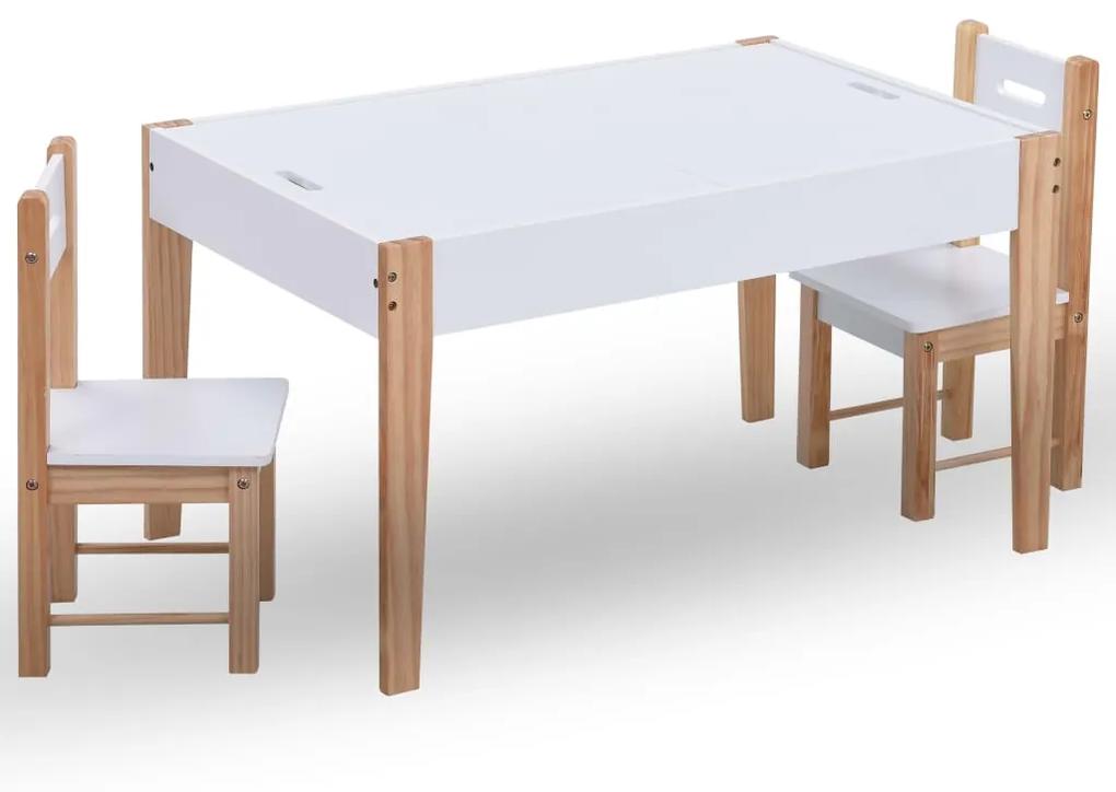 Τραπέζι Καρέκλες Παιδικά Σετ 3Τεμ Μαύρο/Λευκό Επιφάνεια Κιμωλία