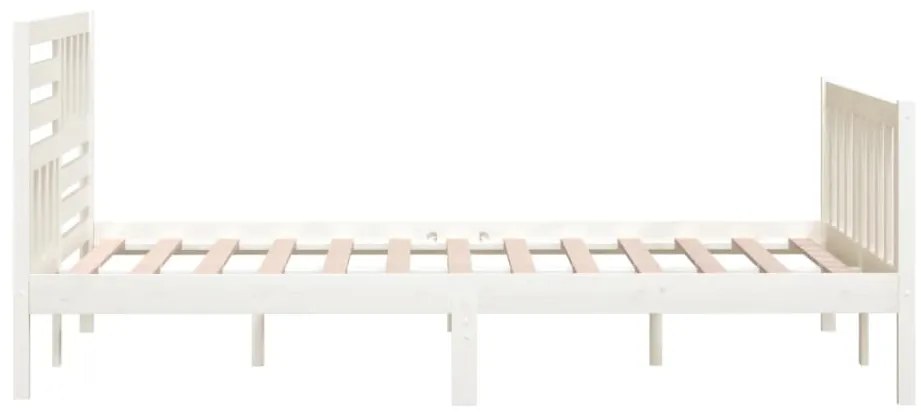 vidaXL Πλαίσιο Κρεβατιού Λευκό 180 x 200 εκ. Μασίφ Ξύλο Super King