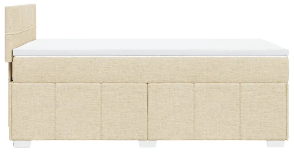 ΚΡΕΒΑΤΙ BOXSPRING ΜΕ ΣΤΡΩΜΑ ΚΡΕΜ 90X200 ΕΚ.ΥΦΑΣΜΑΤΙΝΟ 3289256