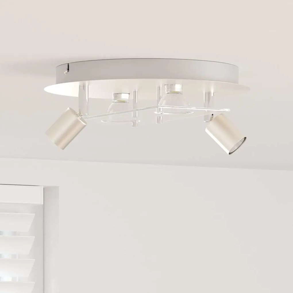 vidaXL Σποτ οροφής Ασημί 29 x 29 x 11 εκ Χάλυβας και γυαλί