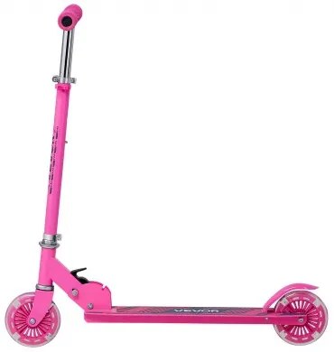 VEVOR Kick Scooter for Kids Ages 3+, 2-Wheel Toddler Scooter with Light-Up Wheels, Adjustable Height Handlebar, Wide Anti-Slip Deck, Foldable Lightweight Frame for Boys and Girls up to 49.9 kg, Pink