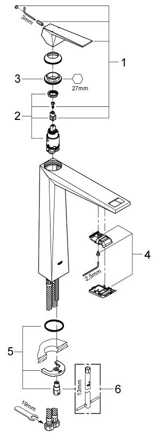 Μπαταρία νιπτήρος επιτραπέζια Grohe Allure Brilliant