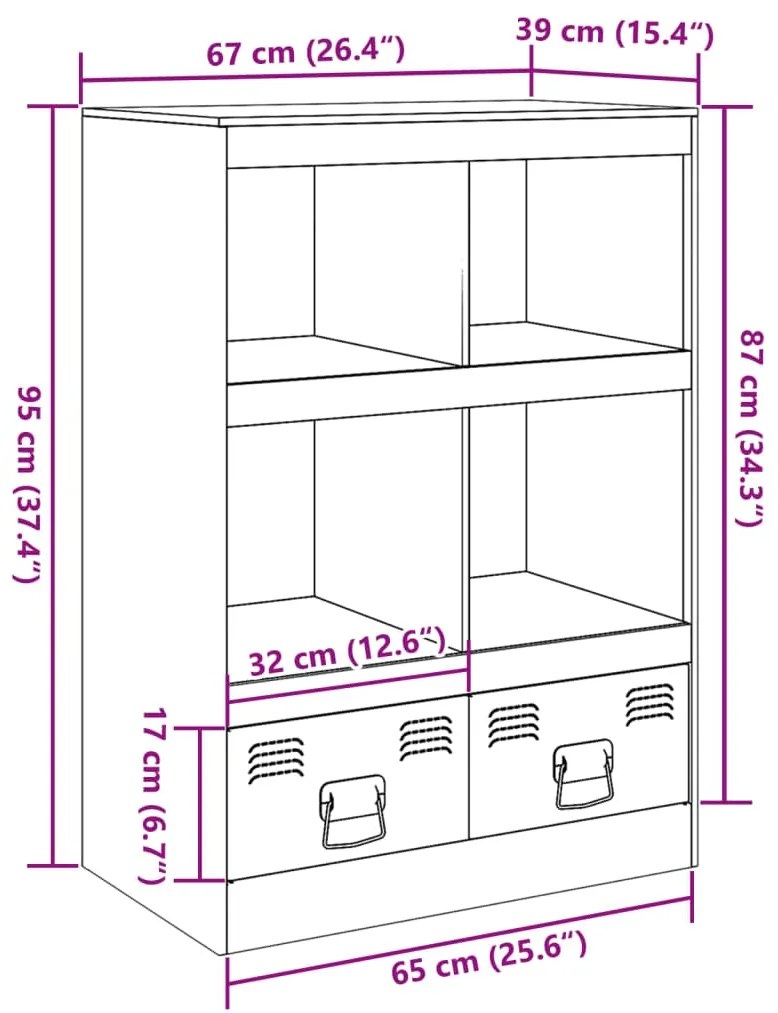 Ραφιέρα Λευκή 67x39x95 εκ. από Ατσάλι - Λευκό