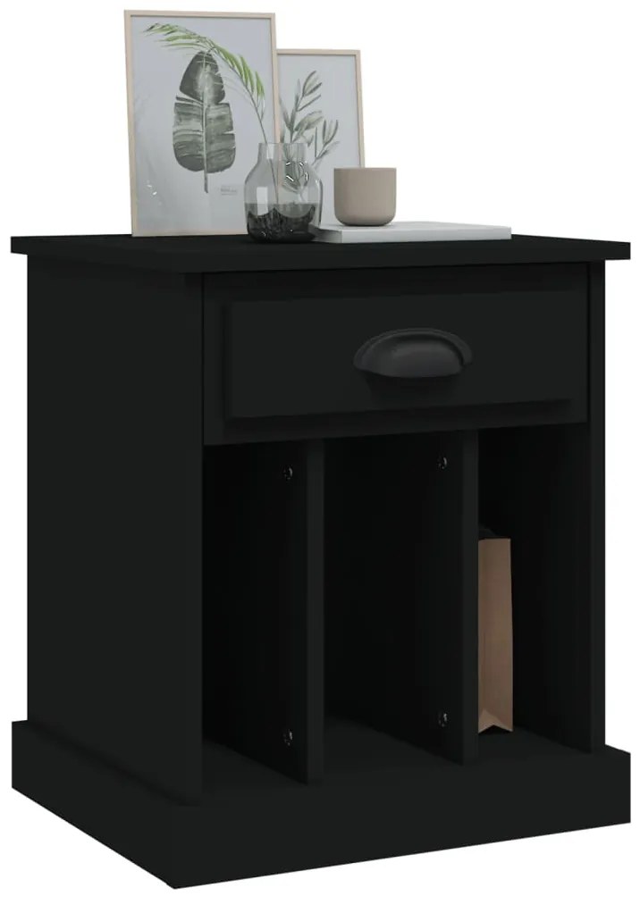 vidaXL Κομοδίνα 2 τεμ. Μαύρα 43 x 36 x 50 εκ.