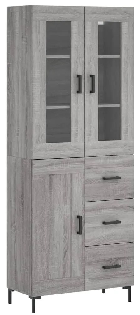 vidaXL Ντουλάπι Γκρι Sonoma 69,5 x 34 x 180 εκ. Επεξεργασμένο Ξύλο