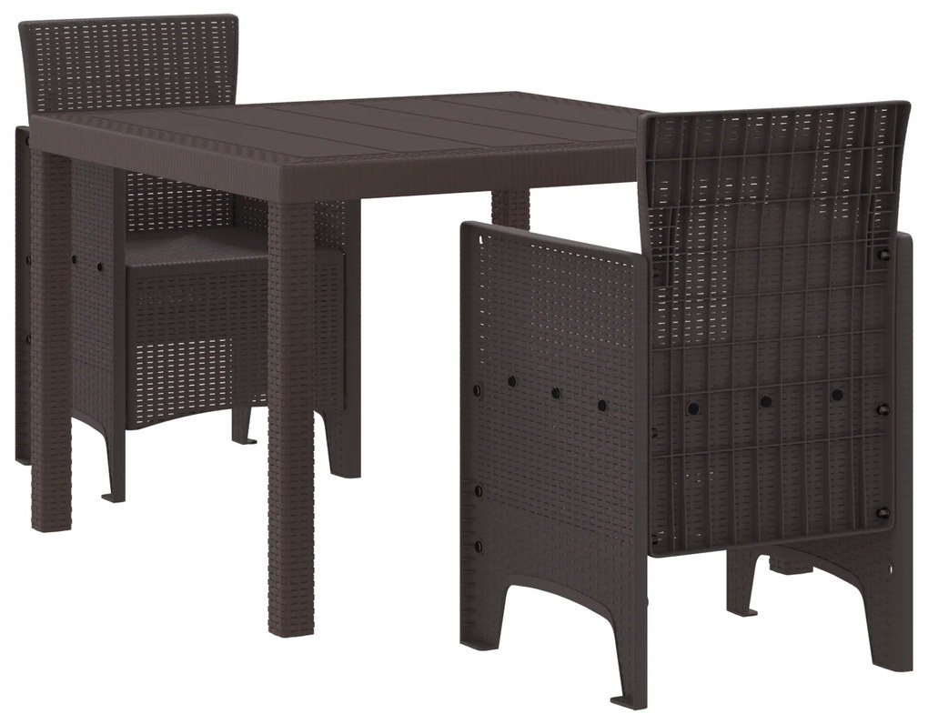 vidaXL Σετ Τραπεζαρίας Κήπου 3 pcs Καφέ 100 x 100 x 73 εκ
