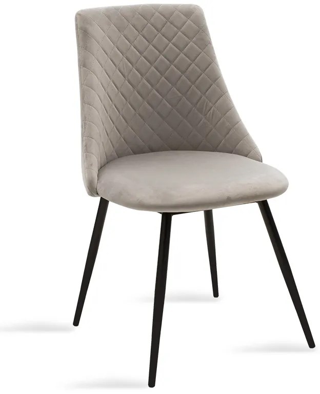 Καρέκλα Giselle pakoworld βελούδο γκρι-μαύρο πόδι