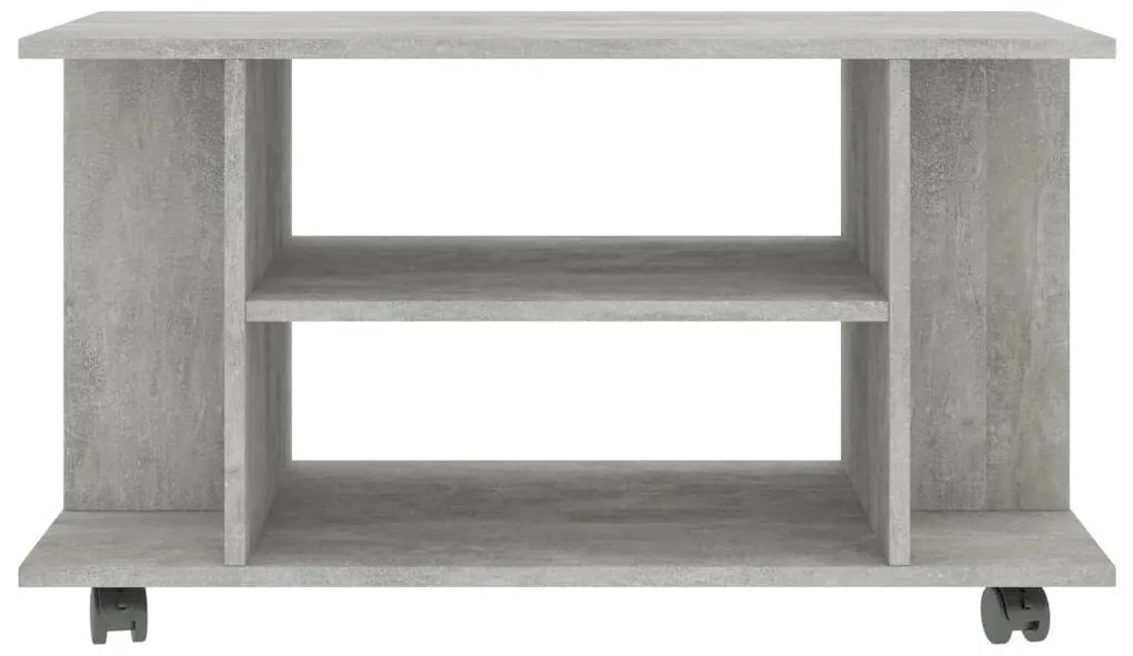 vidaXL Έπιπλο TV με Ρόδες Γκρι Σκυροδέματος 80x40x45 εκ. Επεξ. Ξύλο