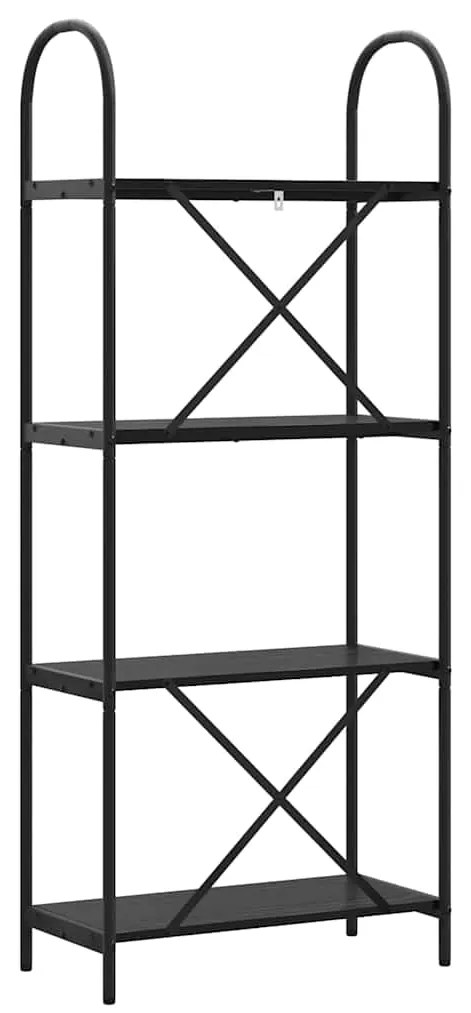 vidaXL Ράφι Βιβλίων Μαύρη Οξυά 60 x 30 x 146 εκ Επεξεργασμένο ξύλο