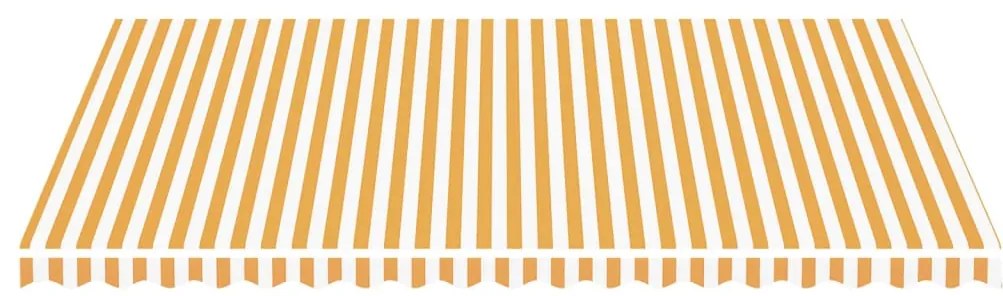 vidaXL Τεντόπανο Ανταλλακτικό Κίτρινο / Λευκό 5 x 3,5 μ.