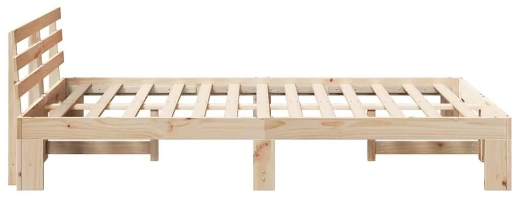 vidaXL Σκελετός Κρεβατιού Κρεμ 140 x 190 cm Μασίφ ξύλο πεύκου
