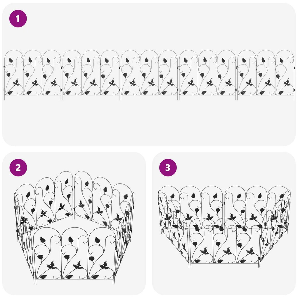 vidaXL Φράχτης Κήπου Καφασωτά Μαύρο 307 x 54,5 x 0,3 εκ