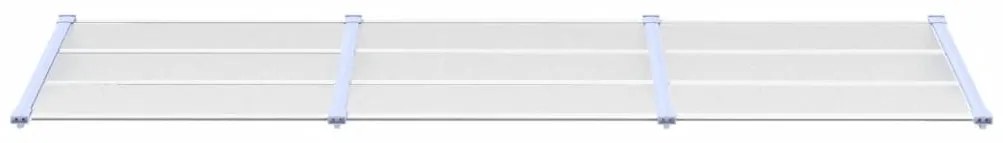 vidaXL Στέγαστρο Πόρτας Γκρι & Διαφανές 297,5x90 εκ από Πολυκαρβονικό