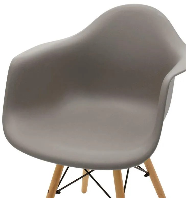 Καρέκλα - Πολυθρόνα Julita PP γκρι-φυσικό πόδι 62x60x78.5 εκ.